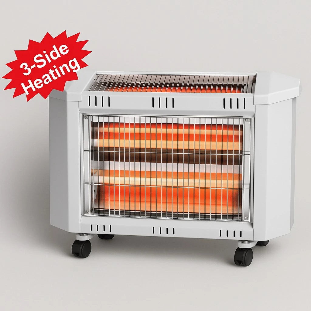 QH 2000B 3 2000W 3 Side Quartz Electric Room Heater with 5 Heat