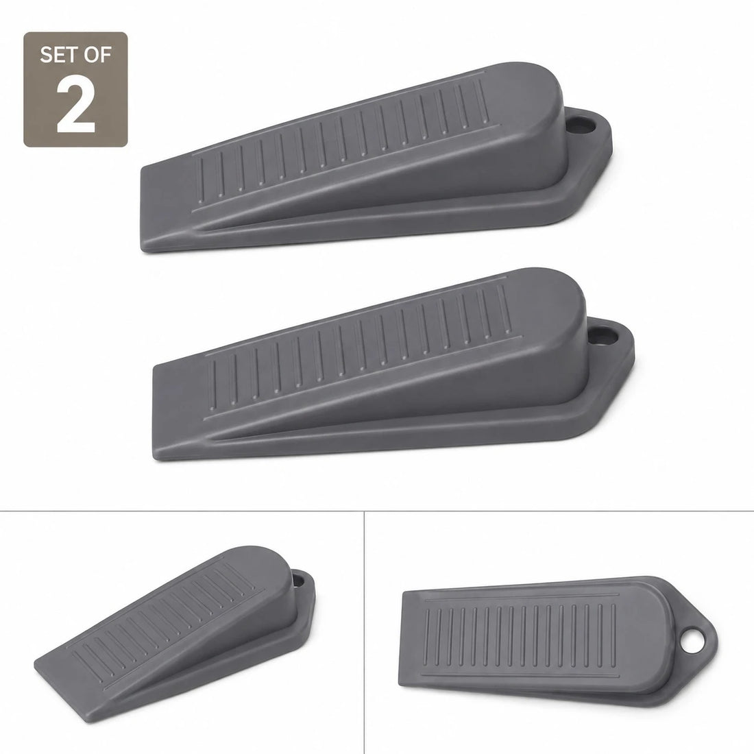 Rubber Door Stopper Wedge Set of 2 Non Slip Anti Skid Door Stop Heavy Duty Floor Door Holder