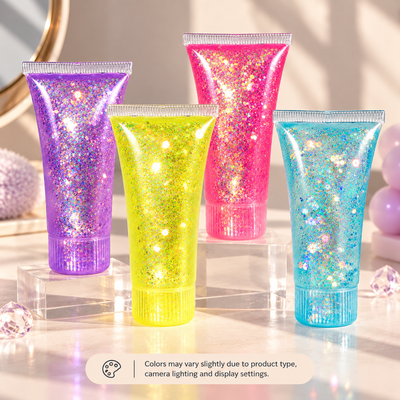 Pink Glitter Tube Hard Squishy Toy
