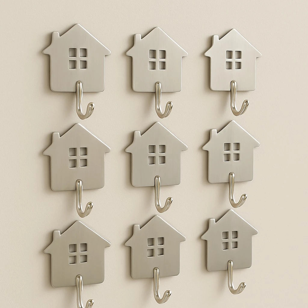 Set of 9 Adhesive House Hangers