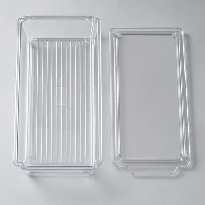 Transparent Rectangular Plastic Container with Lid Clear Food Container for Pantry Organization Refrigerator and Kitchen Storage