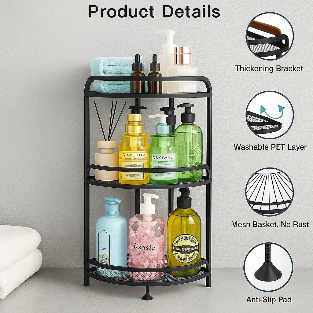 Three Tier Black Corner Organizer
