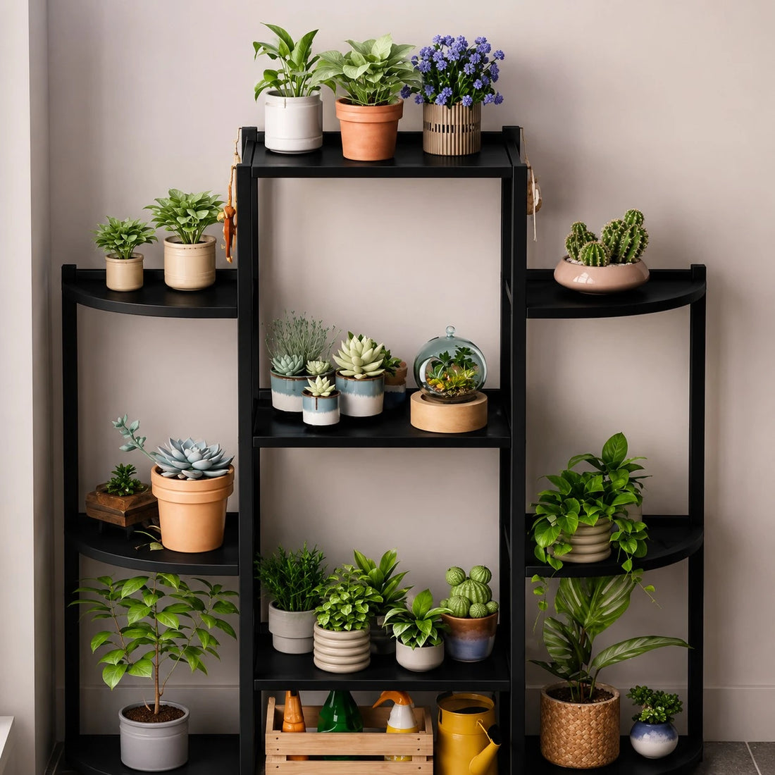 Flower Frame White Multi Tier Plant Stand Shelf Indoor Outdoor Flower Pot Organizer Decorative Garden Balcony Living Room Plant Rack
