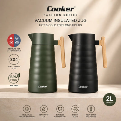 Cooker Thermos 2 Liters Vacuum Insulated Jug Thermos Hot Cold Flask 304 Stainless Steel