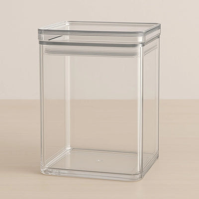 Transparent Square Acrylic Airtight Food Storage Container 500ml Kitchen Countertop Pantry Organizer Box
