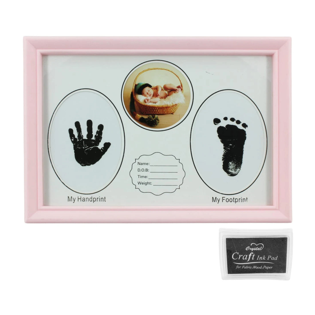 Baby Handprint Footprint Photo Frame Ink Pad Newborn Memory Keepsake Picture Frame Baby Photo Memories Display