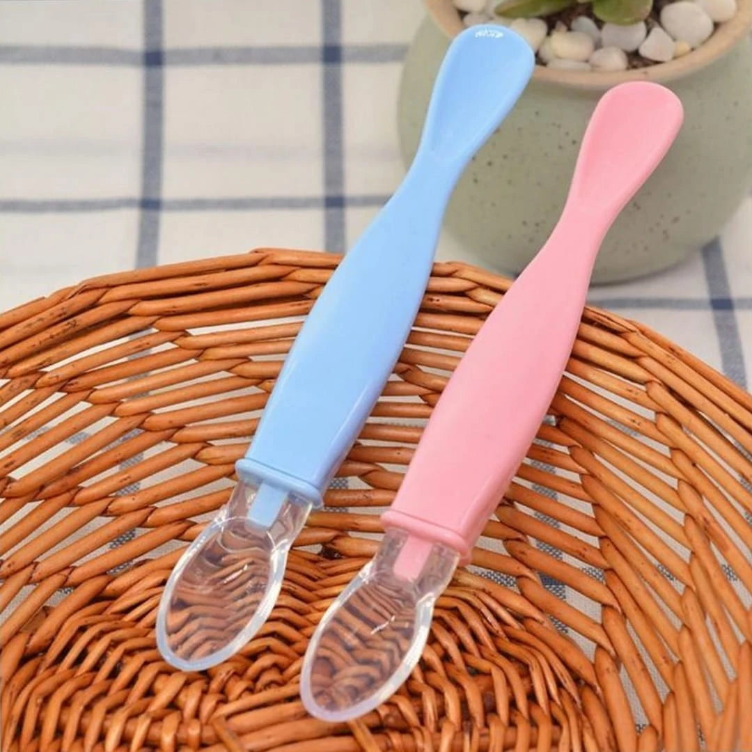 2 Pieces Silicone Baby Spoon Set