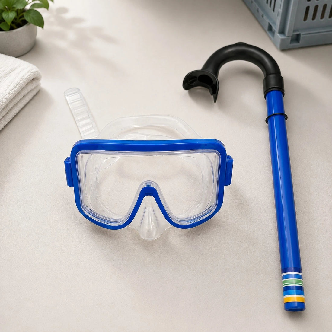 Kids Snorkel Set Diving Mask Swimming Goggles Snorkeling Tube Beach Pool Water Sports Underwater Exploration Kit