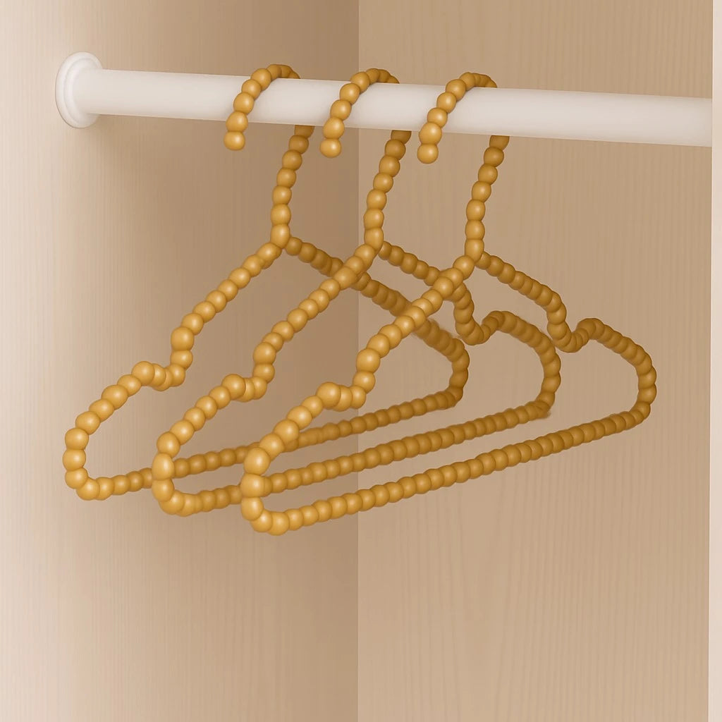 Gold Beaded Plastic Hanger – 40 cm (Set of 3)