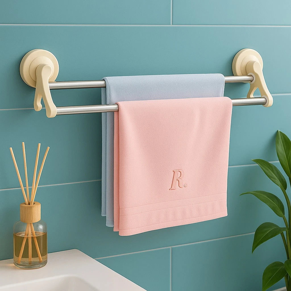 Double Towel Bar with Suction Cup Mount