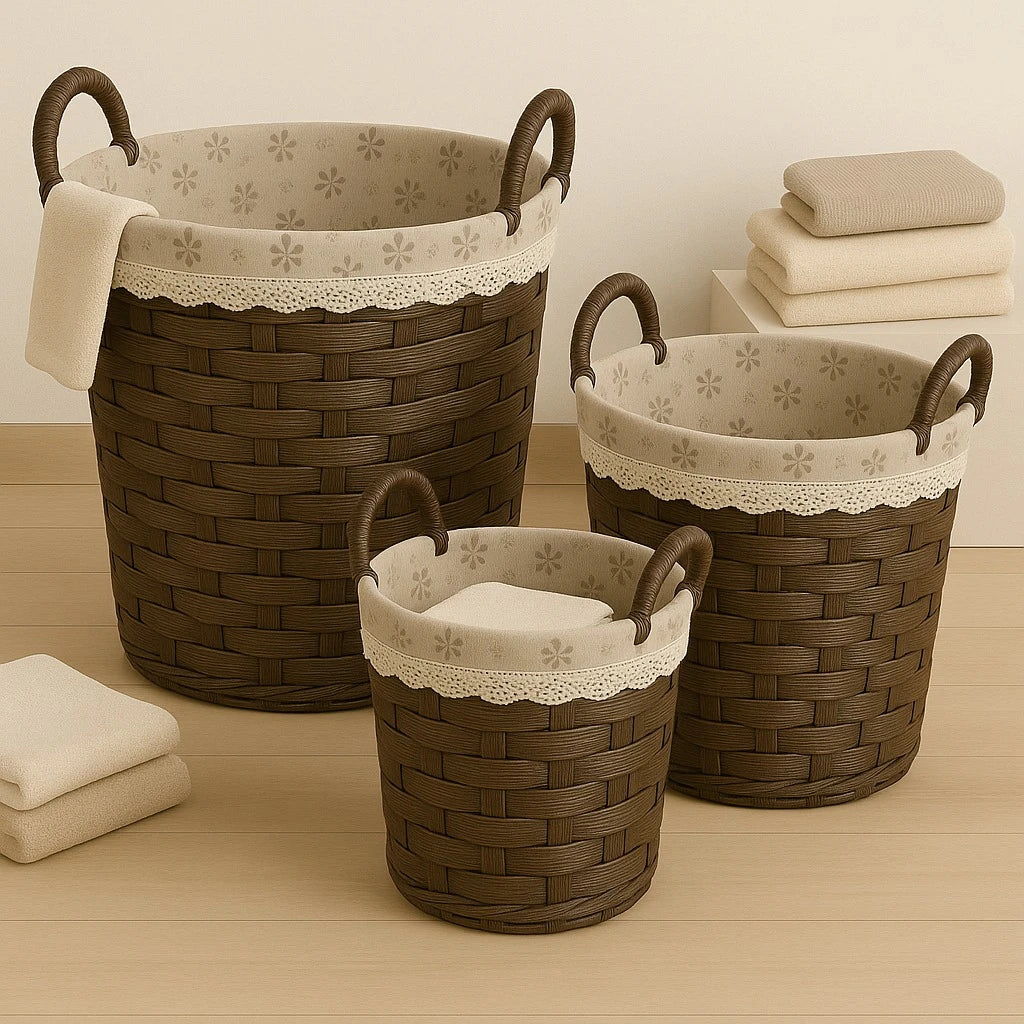 3 Piece Woven Laundry Basket Set
