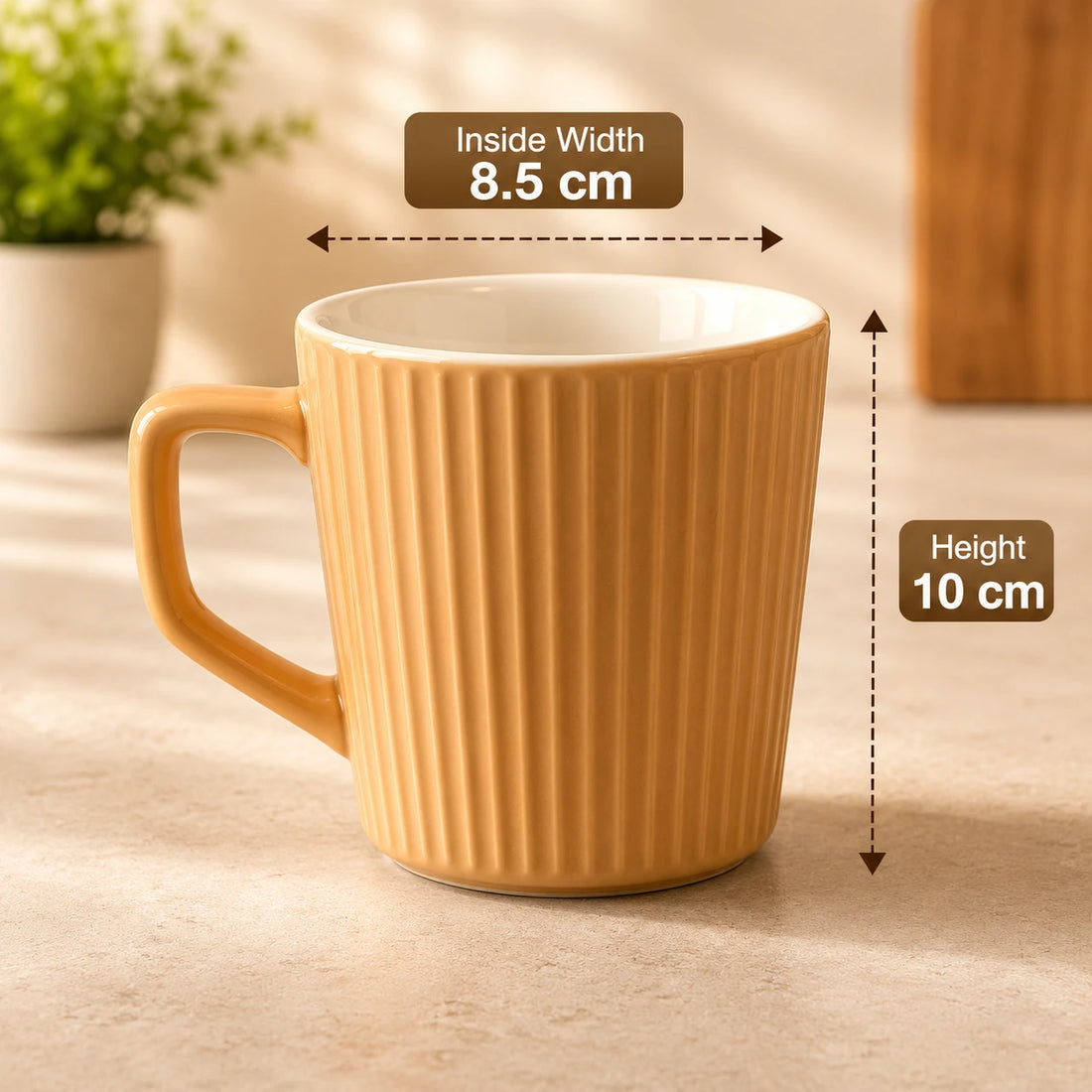 Ceramic Mug Ribbed Coffee Mug Tea Mug Modern Ceramic Cup