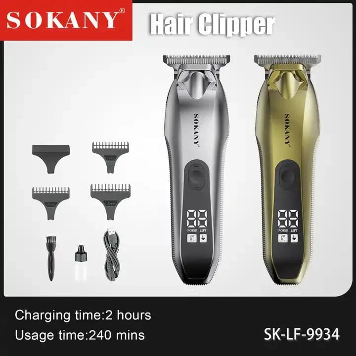 Rechargeable Hair Clipper and Trimmer with 1200mAh Lithium Battery and Cutting Attachments