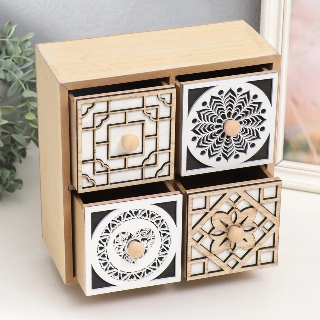 4 Drawer Wooden Storage Rack