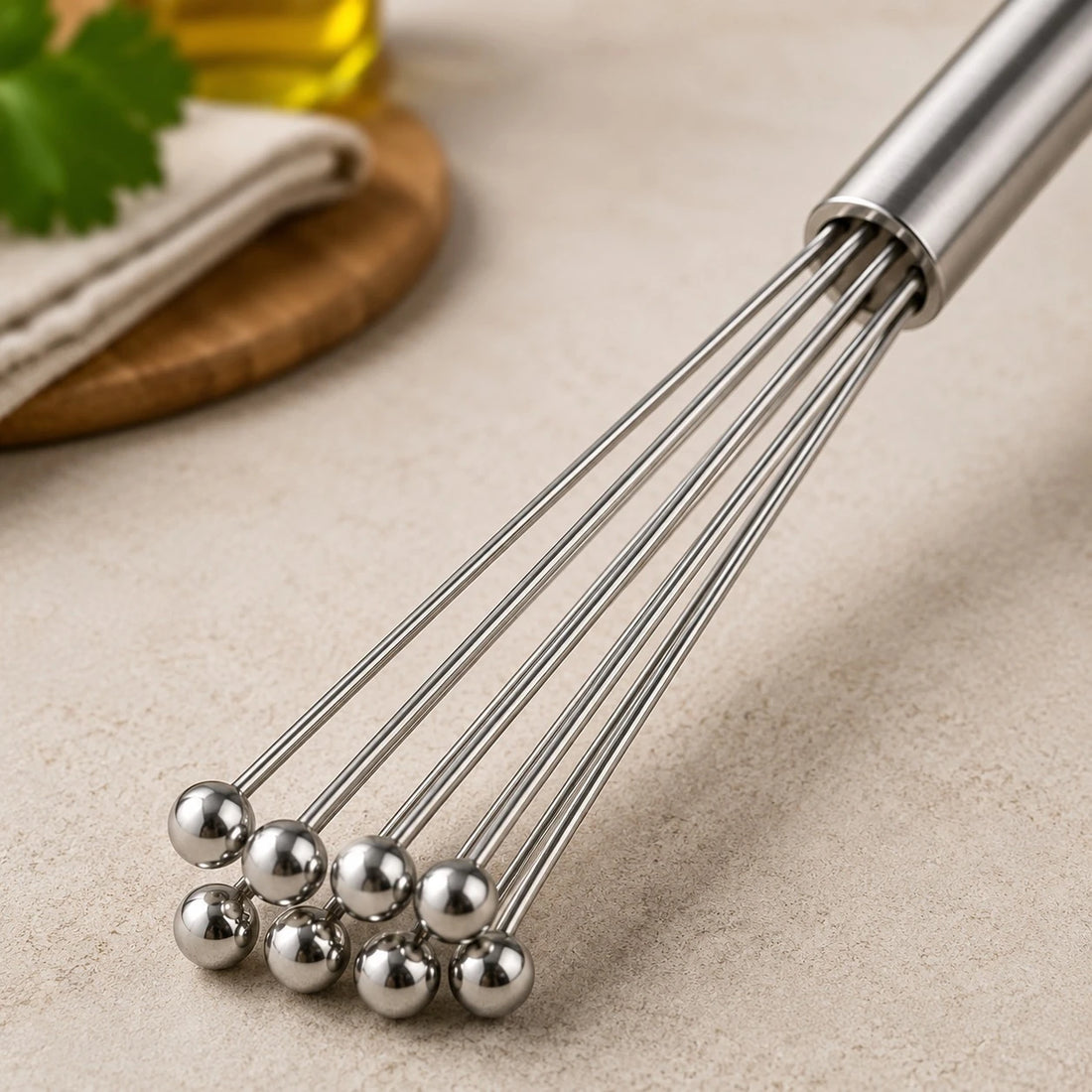 Adawat Stainless Steel Ball Tip Whisk Kitchen Mixing Tool Yogurt Sauce Egg Batter Mixer 30 cm
