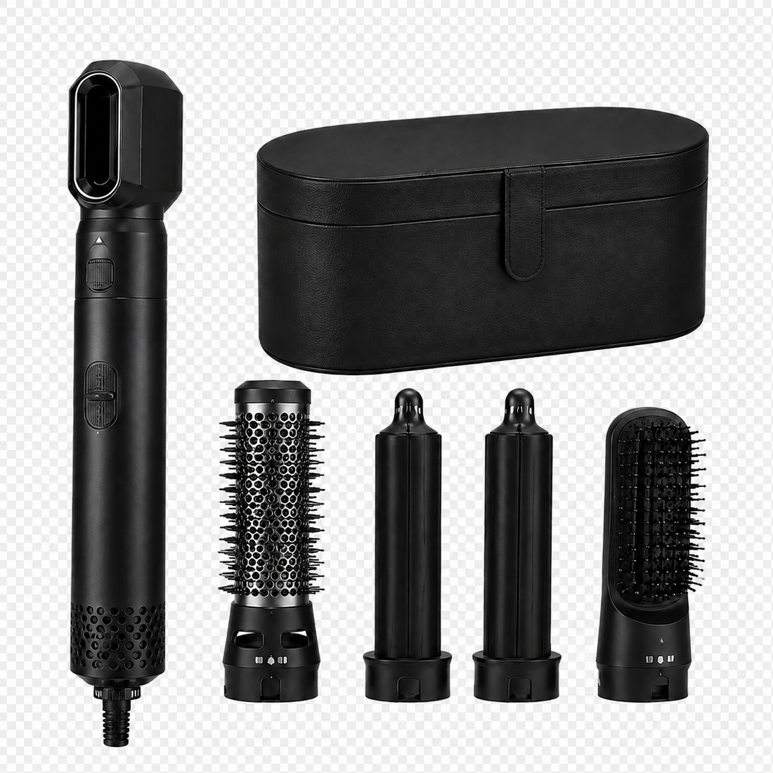 5 in 1 Travel Hair Styler 1000W Hot Air Hair Brush Dryer Curler Volumizer Straightener Blow Dryer Brush Multi Styler Set with Storage Case