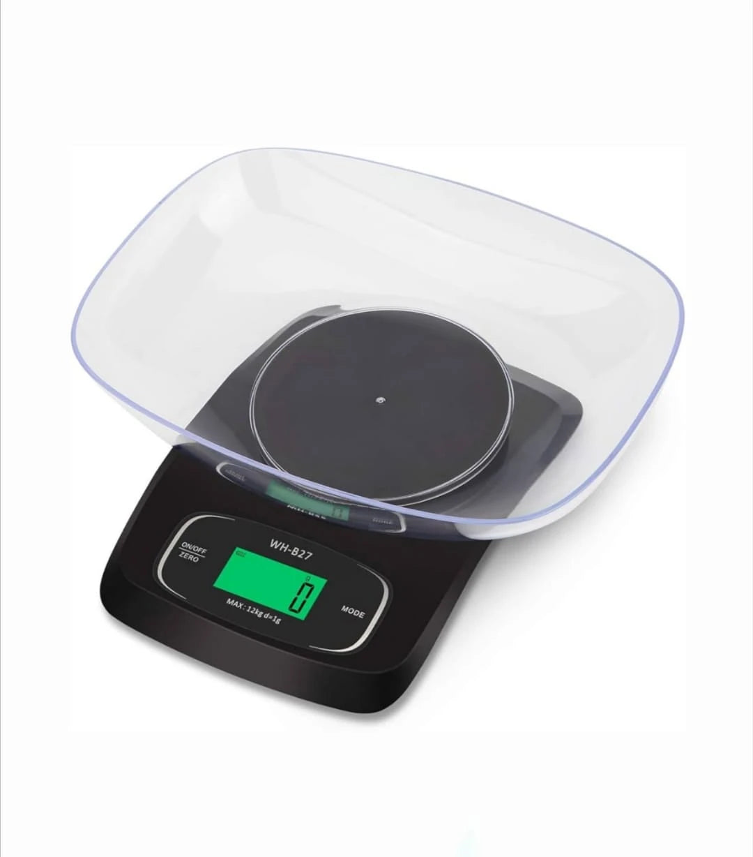 12kg Digital Kitchen Scale with 1g Precision Multi Unit Measurement and Portable Battery Powered Design