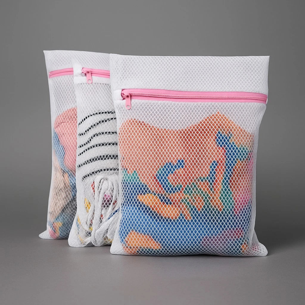 3-Piece Mesh Laundry Travel Bag Set
