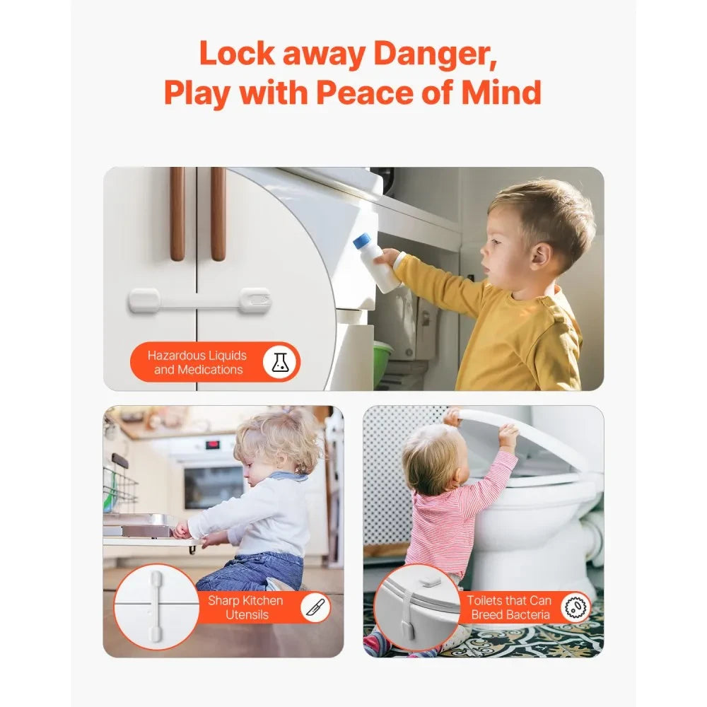 Child Safety Cabinet Drawer Lock Strap Adjustable Adhesive Baby Proof Lock (1 Piece)
