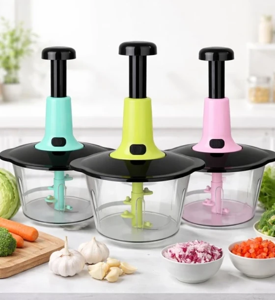 Uien Chopper Hand Groente RVS Handmatige Food Press Chopper Voor Keuken