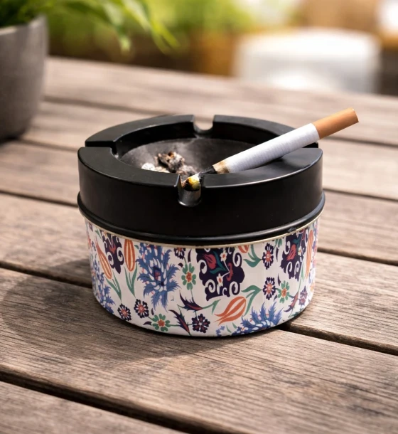 ashtray cigarette holder Buy Ashtray Floral Design Heat Resistant Lid Cigarette Holder Assorted  Patterns Adawat Adawatlb