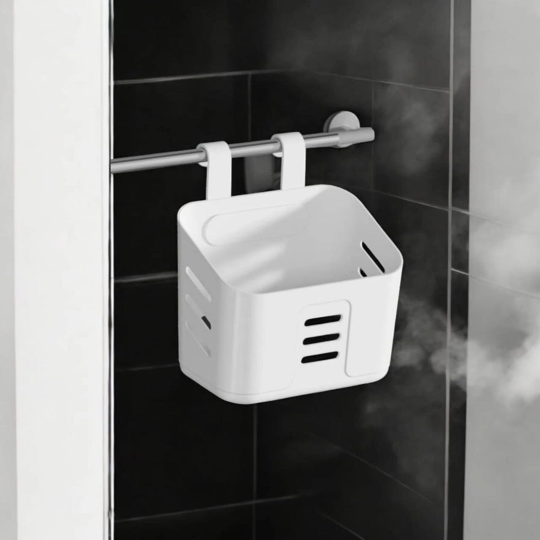 No Drill Wall Mounted Bathroom Storage Organizer Shelf for Kitchen Bathroom and Poolside