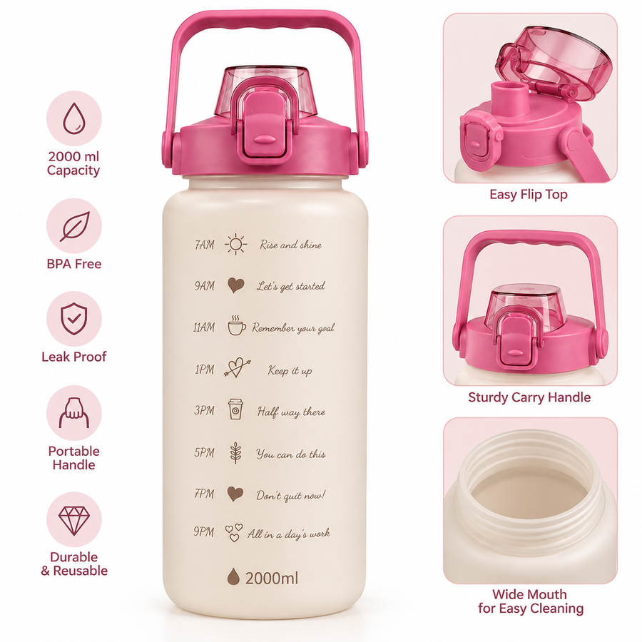 3 Piece Water Bottle Set 300 ml, 700 ml & 2000 ml