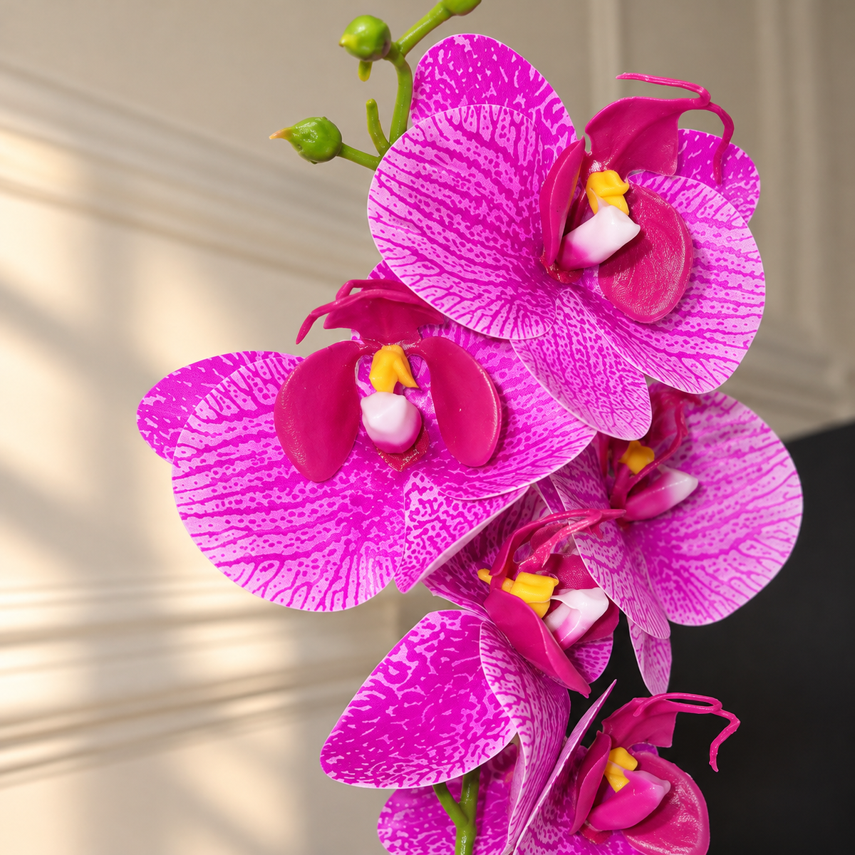 Artificial Pink Orchid in Glass Vase