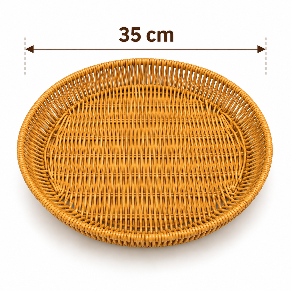Round Woven Rattan Serving Tray Available in 7 Sizes