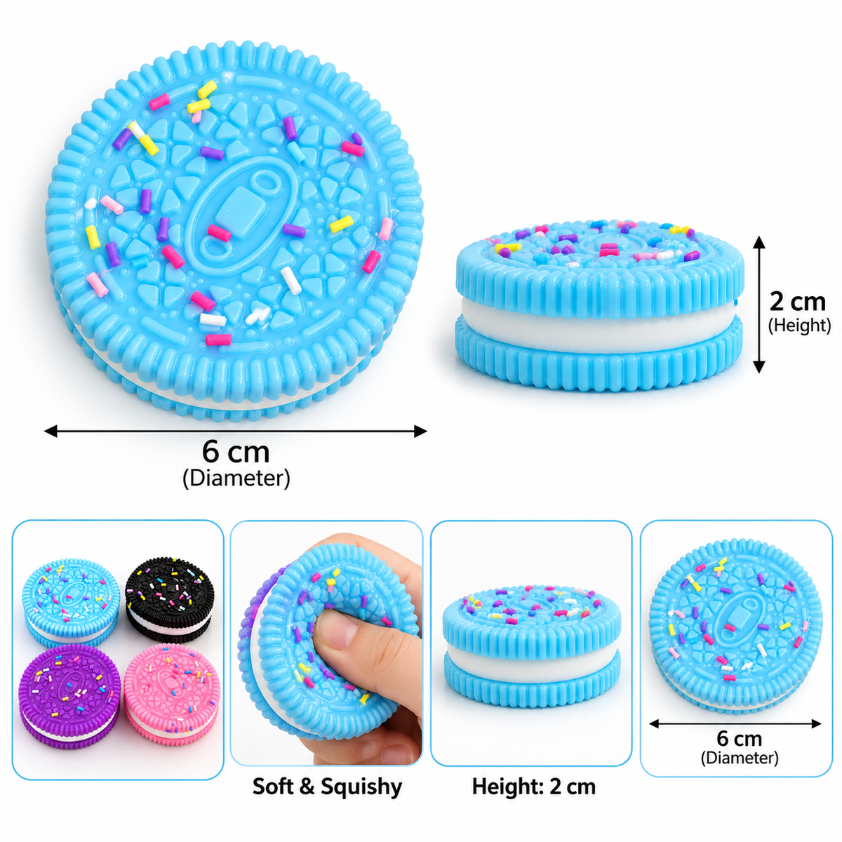 oreo shape Oreo Shaped Squishy Toys Set of 4