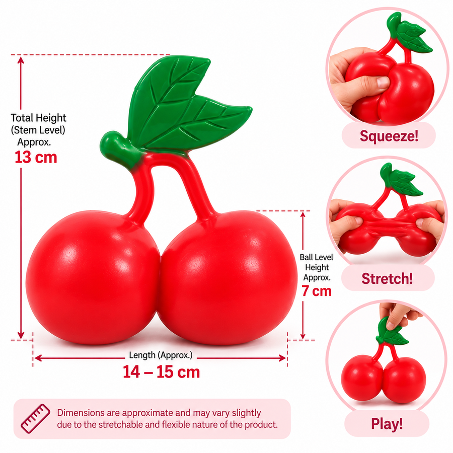 Large Cherry Shaped Elastic Squishy Toy
