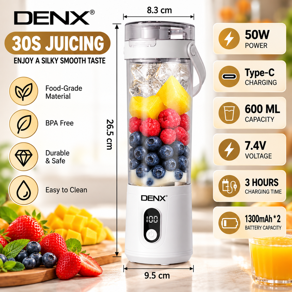 DENX Portable Rechargeable Blender