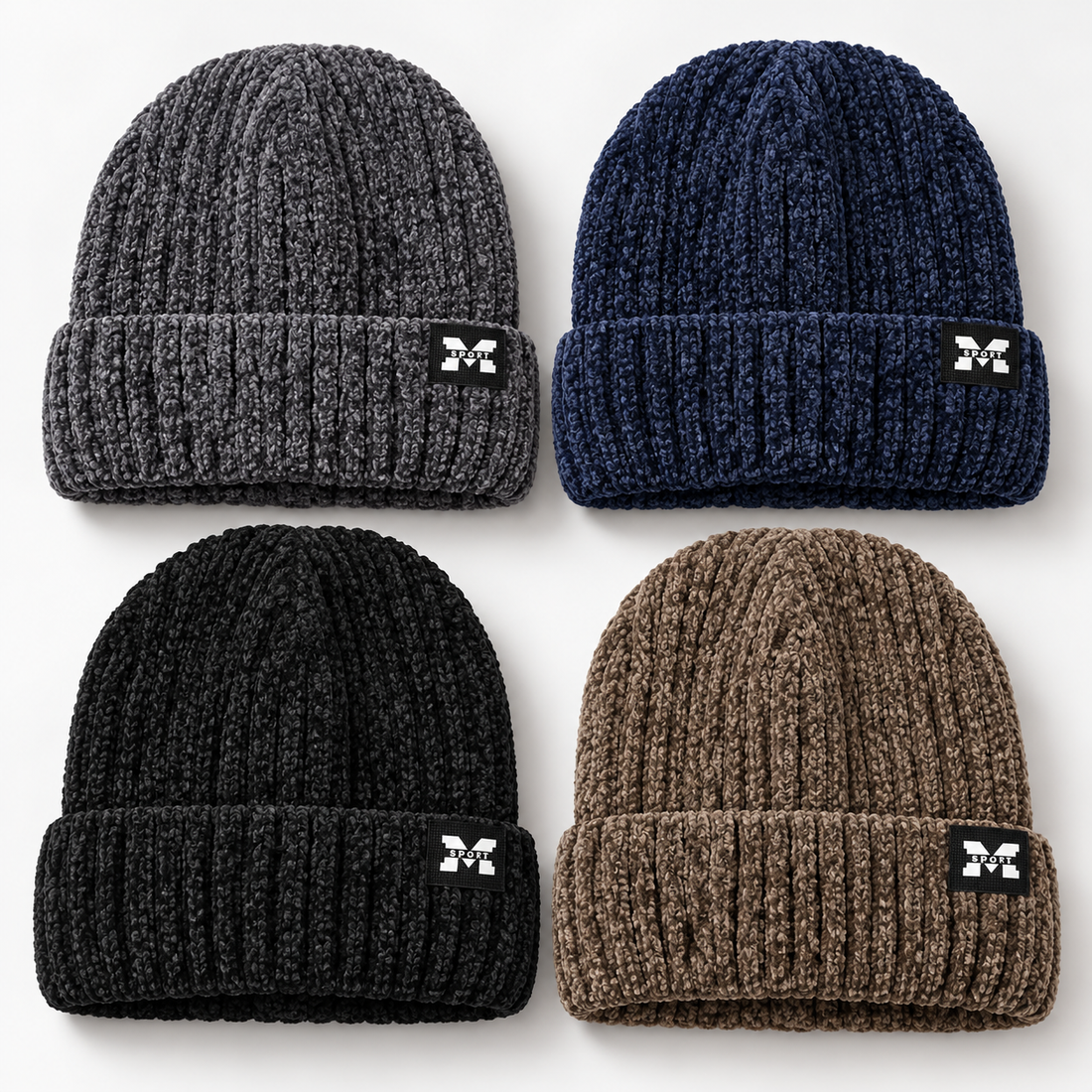 M Sport Ribbed Knitted Winter Beanie Hat