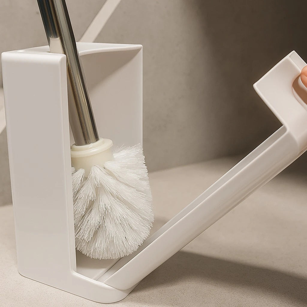 Toilet Brush with Automatic Closing Holder