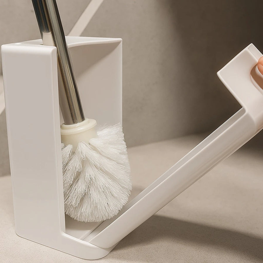 Toilet Brush with Automatic Closing Holder