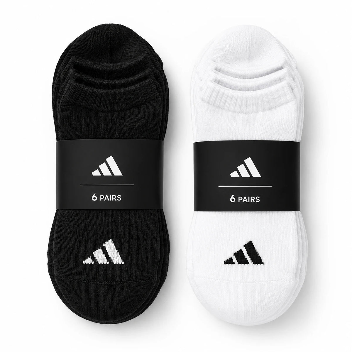 Adidas Socks Pack Ankle Socks 3 Pairs Black White Ankle Socks Set Cotton Sports Casual - Image 1