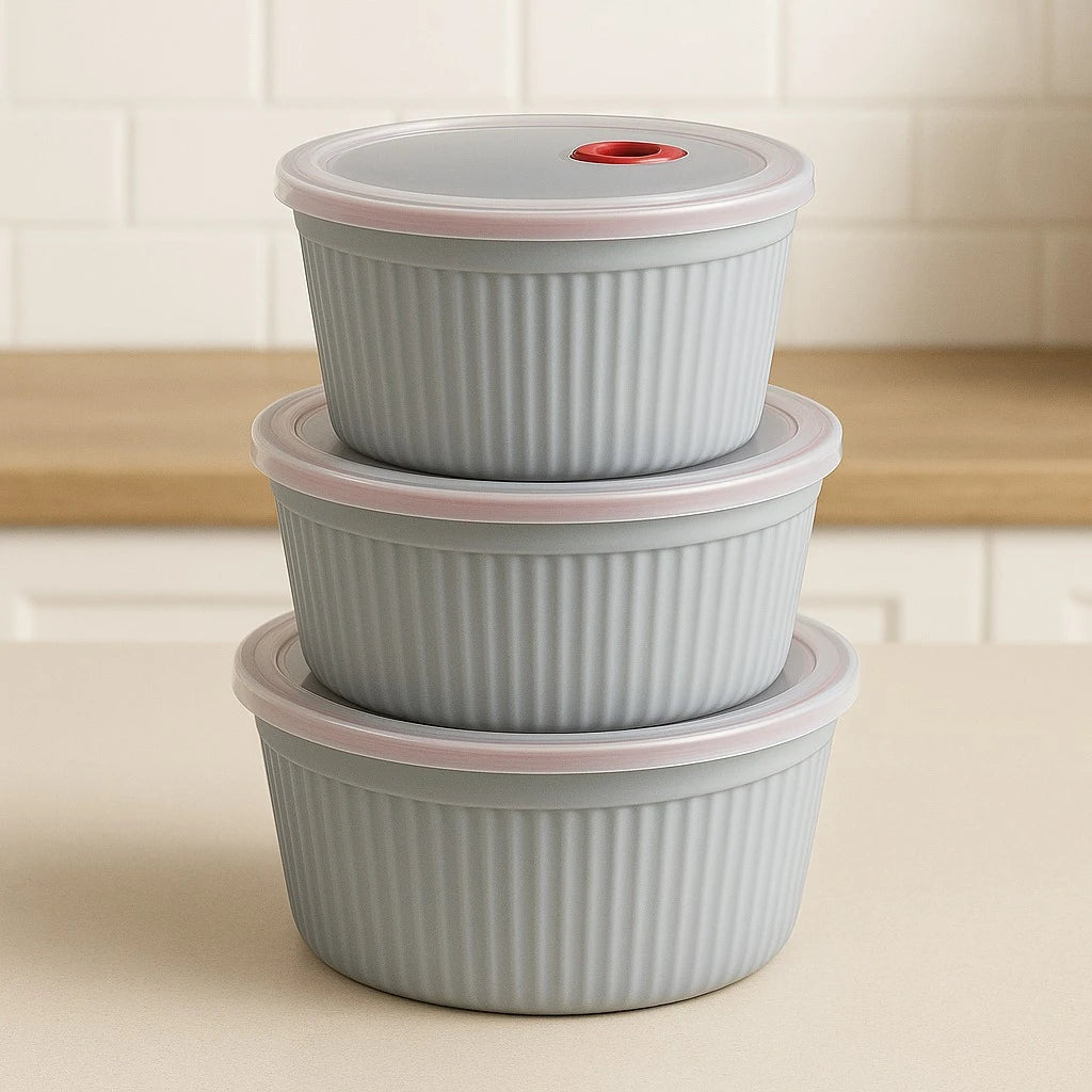 Stackable Food Storage Container with Pop Vent Lid BPA Free Fridge Meal Prep Leftover Snack Organizer