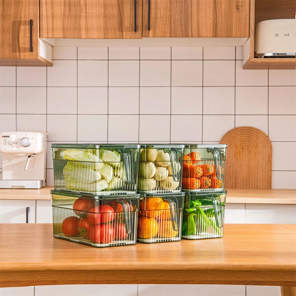 Fresh Keep Storage Drain Container Food Storage Box with Built In Drainer for Fruits Vegetables Fridge and Pantry Use - Image 8