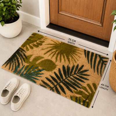 Door Mat Tropical Leaf Entrance Rug Non Slip Welcome Floor Mat Indoor Outdoor Entryway Carpet Decorative Doormat