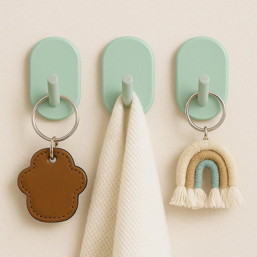 Set Of 3 Adhesive Wall Hooks