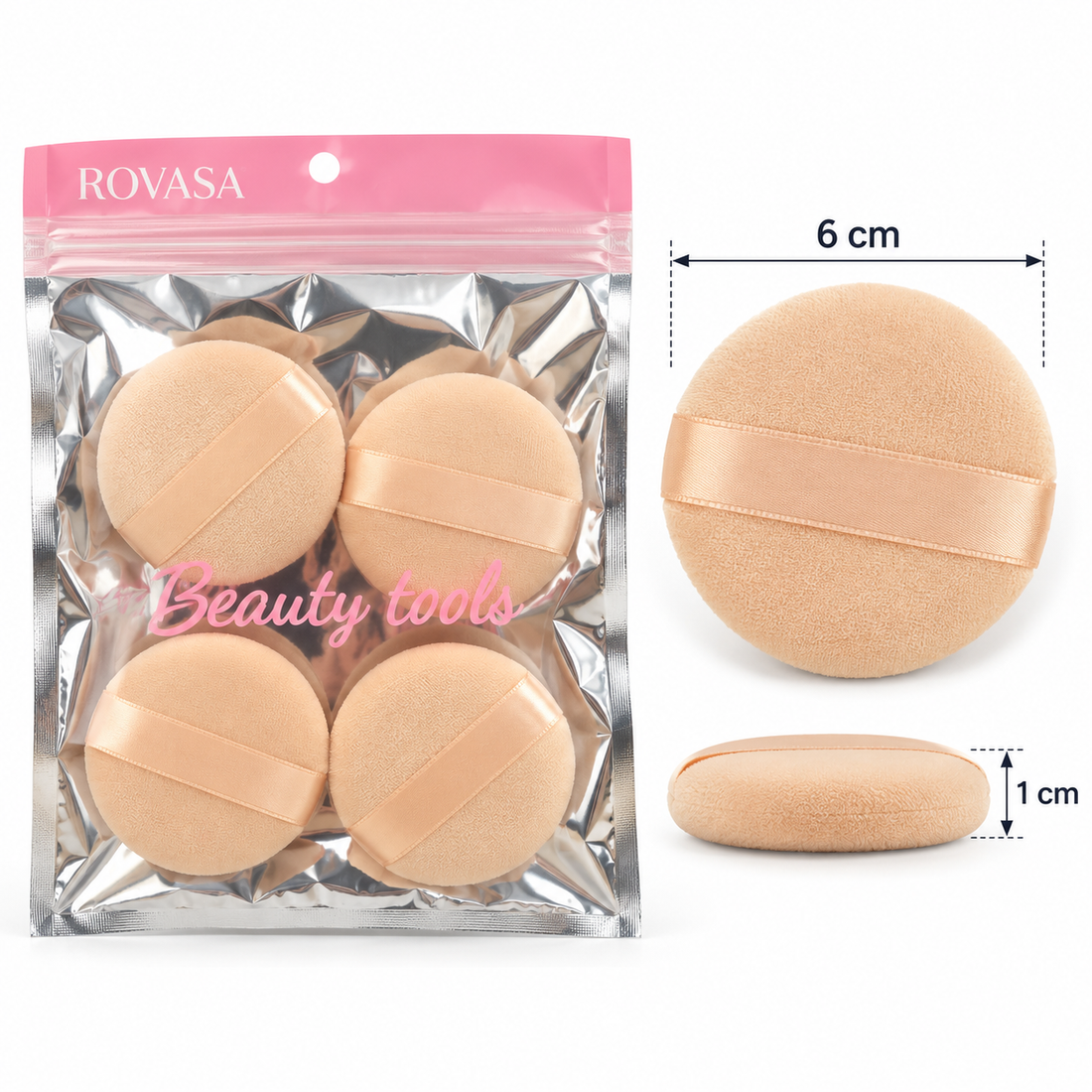 Round Makeup Powder Puffs Set of 4