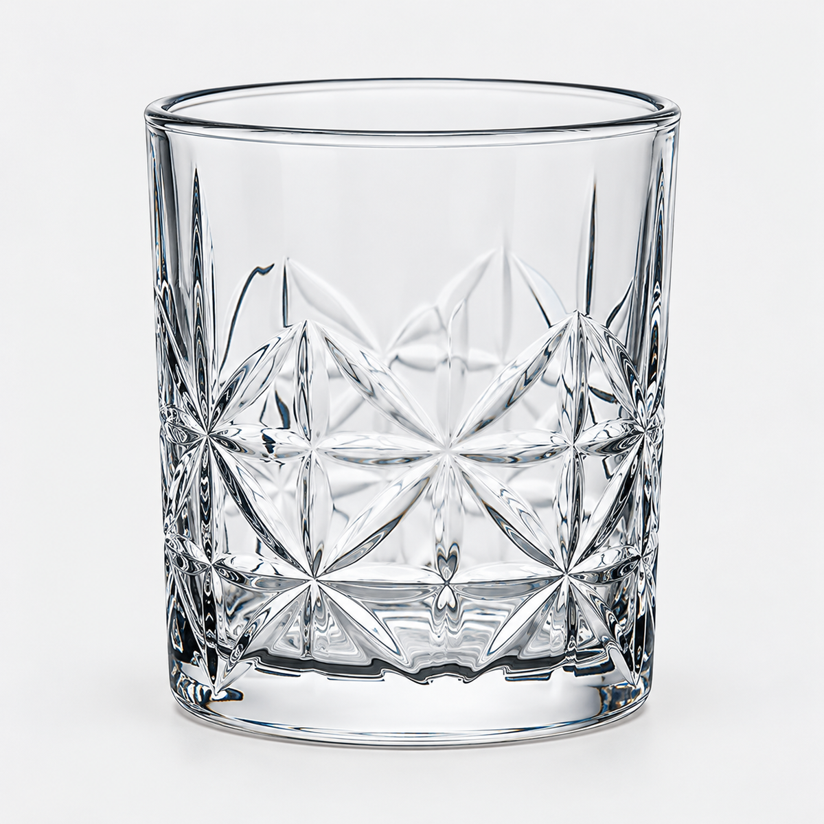 Diamond Pattern Crystal Clear Drinking Glasses Set of 6