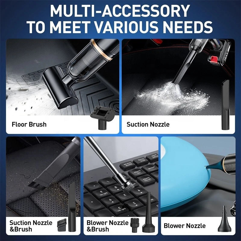 MDHL Car Mounted Cordless Vacuum Cleaner, 9000PA Strong Suction