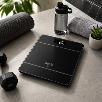 Electronic Digital Body Weight Scale 180 kg High Precision LCD Display with Automatic Step On Activation – Black