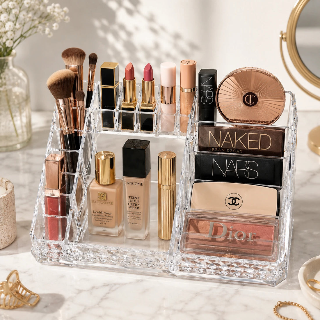Acrylic Makeup Organizer Cosmetic Storage Holder Desktop Vanity Organizer