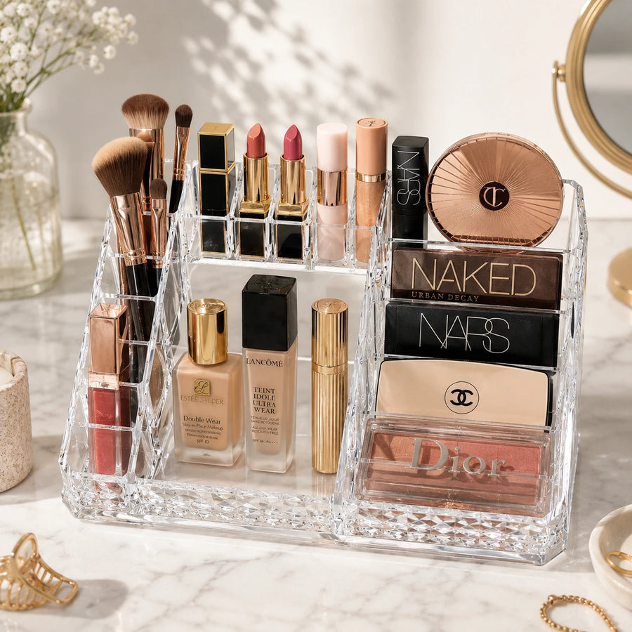Acrylic Makeup Organizer Cosmetic Storage Holder Desktop Vanity Organizer