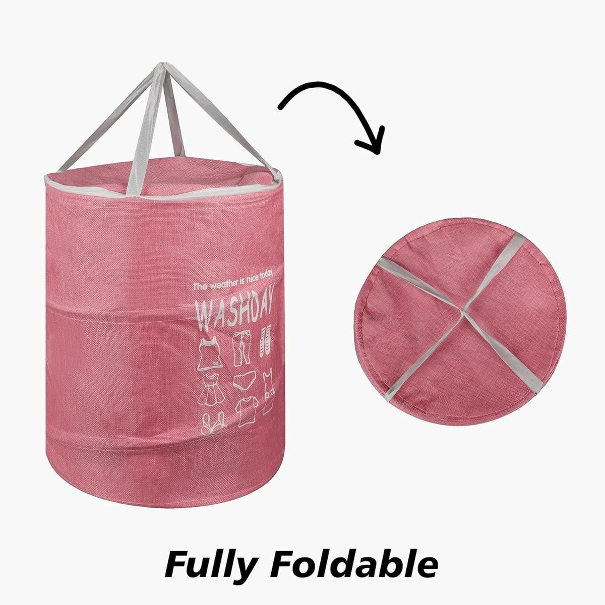 Round Foldable Laundry Basket - Image 9