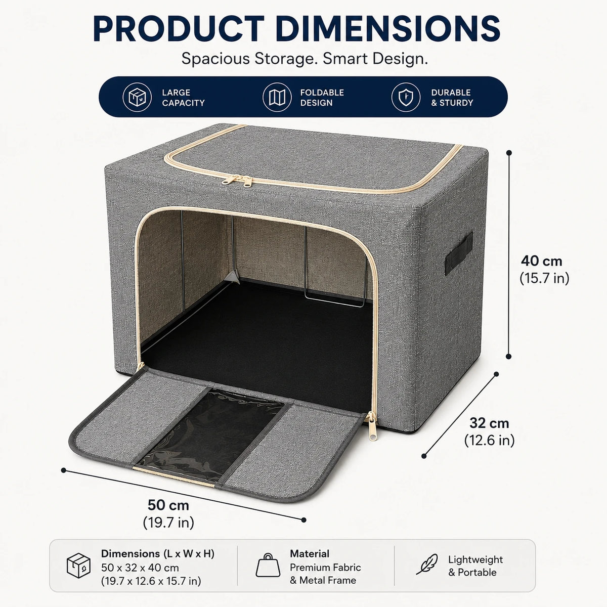 Storage Box Foldable Fabric Organizer Clothes Blanket Bedding Storage Container