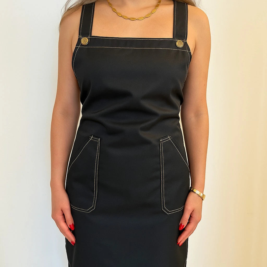 Contrast Stitch Nylon Apron - Image 2