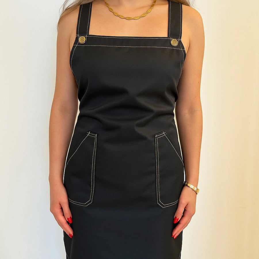 Contrast Stitch Nylon Apron